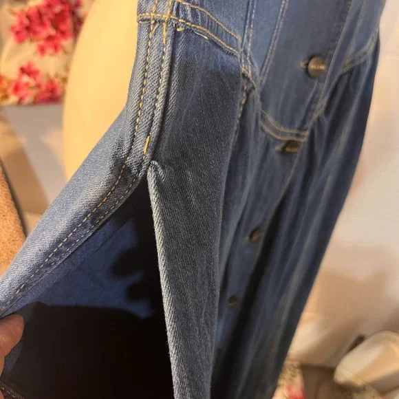 NWT Anthropologie Pilcro Short Sleeve Denim Button-Up Midi Shirt Dress - Picture 6 of 11